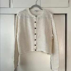 Madewell Open Stitch Crewneck Cardigan